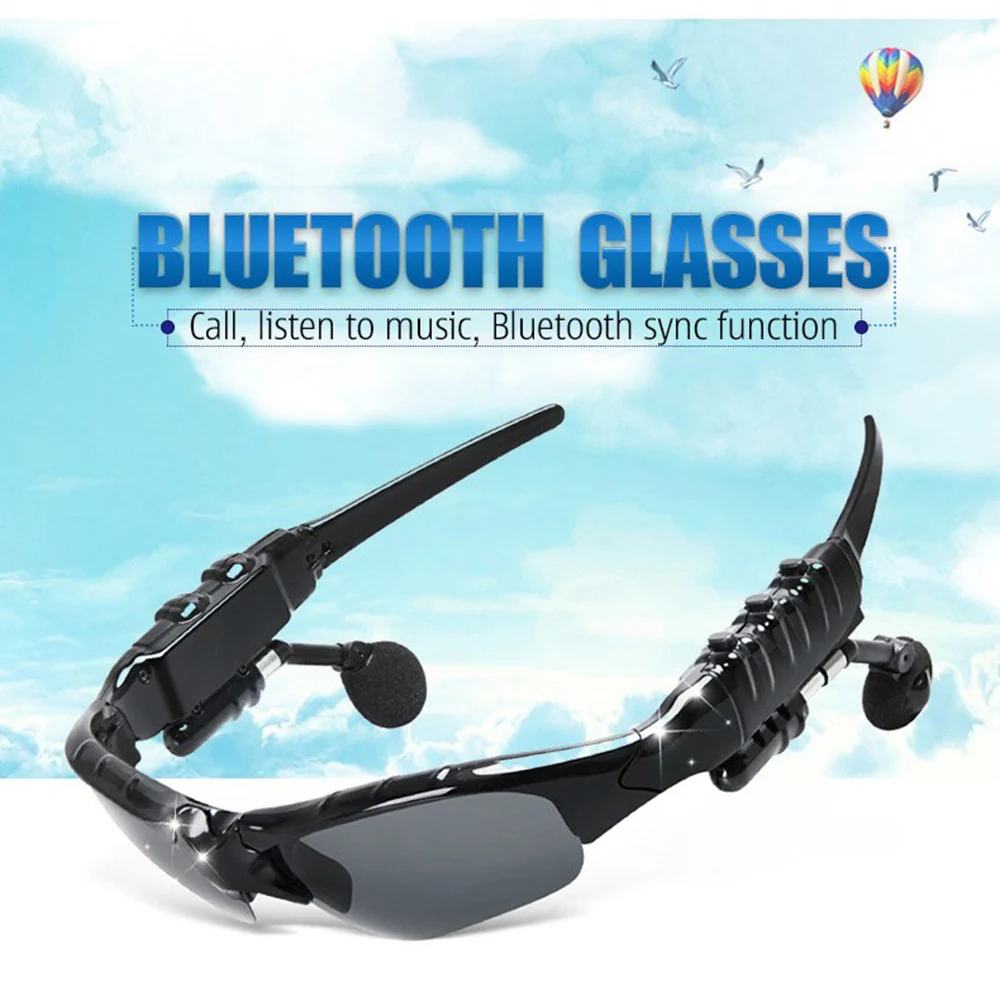 Stereo Earphones Wireless Headset with Mic Polarized Glasses Sunglasses for Driving Cycling Sports Noise Reduction Headphones