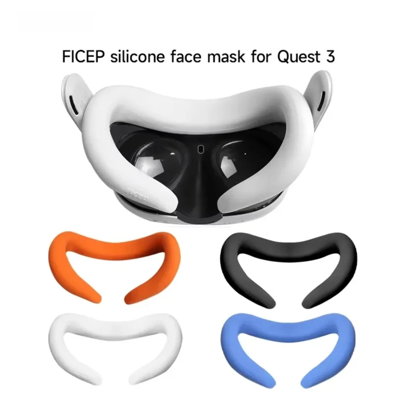 FICEP For meta Quest 3 Replacement silcone Face Cover Protective Mask dust Sweat-Resistant Replaceble for quest 3 accessories
