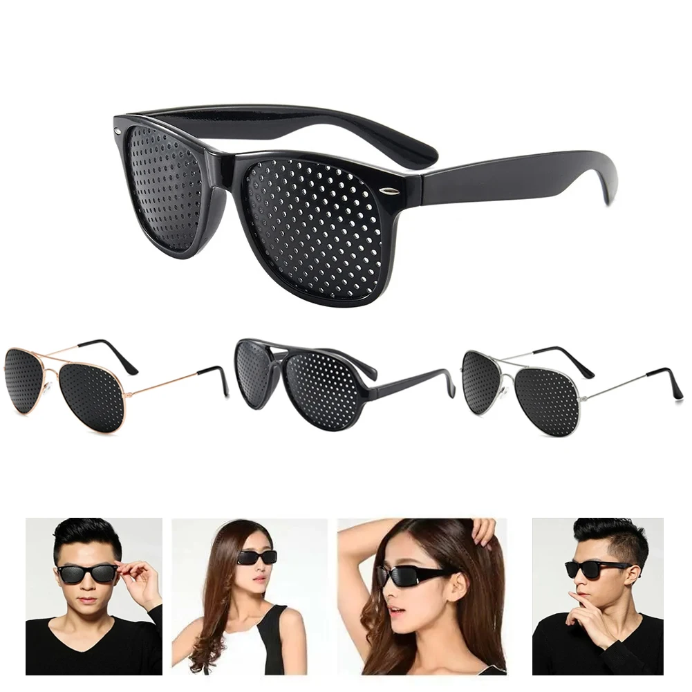 1-5PCS Anti-myopia Astigmatism Glasses With Holes Vision Correction Fatigue Pin Hole Glasses For Men Women Eyesight Improvement
