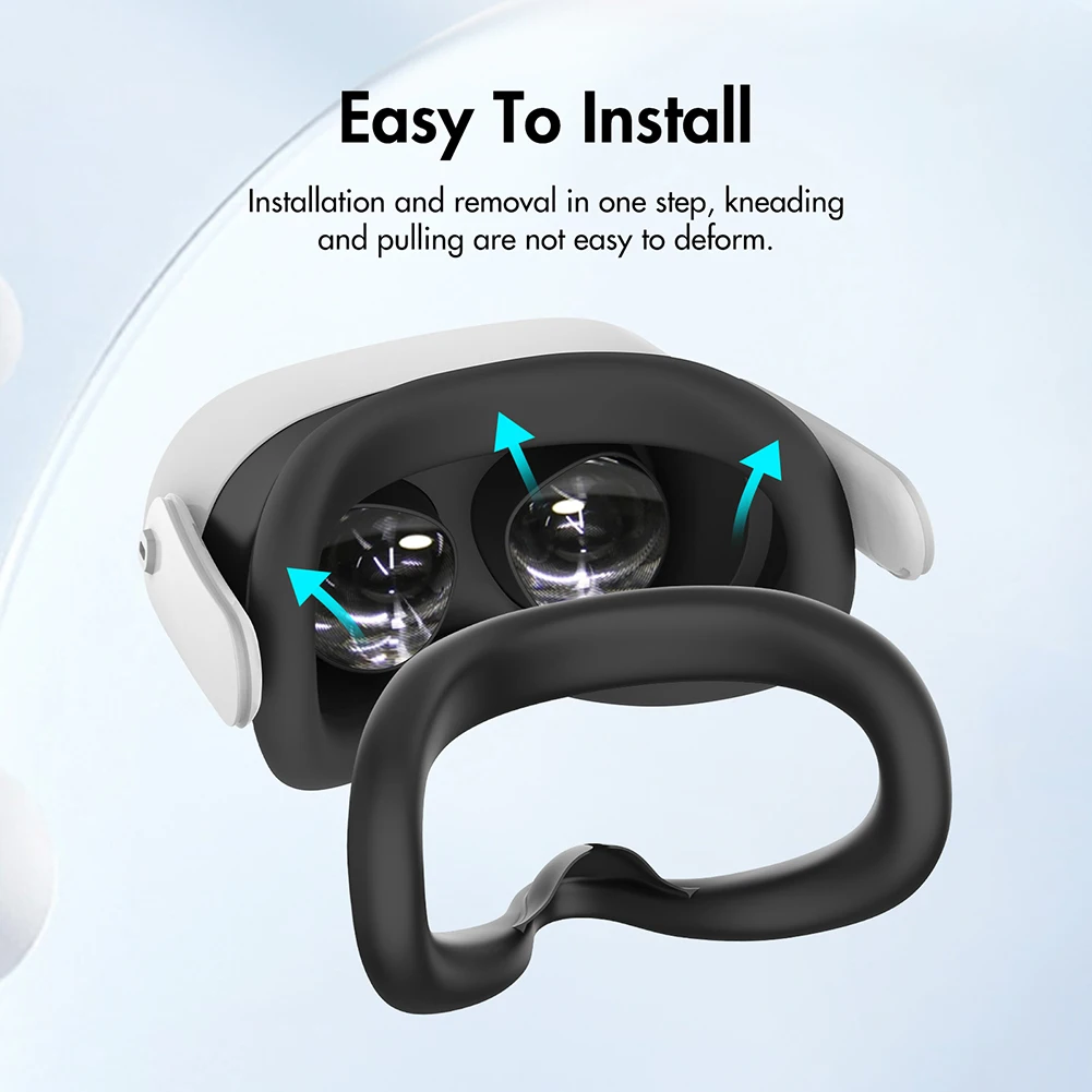 Silicone VR Face Cover with Anti-Leakage Nose Pad VR Silicone Mask Cover Protective Eye Pad for Meta Quest 3S VR Accessories
