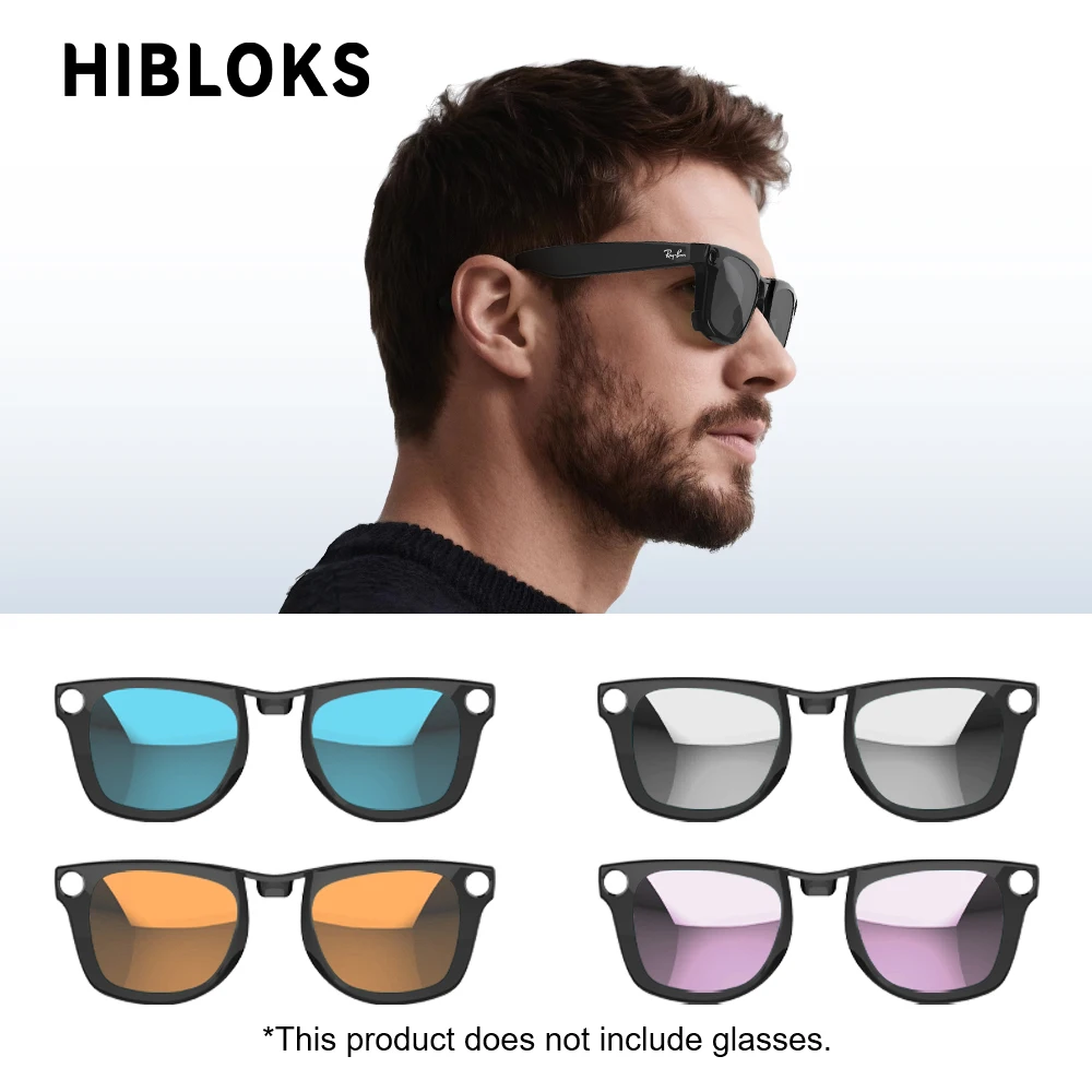 Hibloks Matte Clip For Ray-Ban Meta Wayfarer & Gen2 RW4012/RW4008 53-22 Size L Glasses Polarized Clip Colorful Sunglasses Lenses