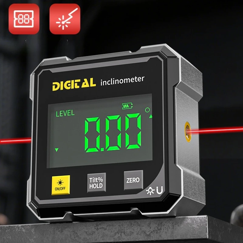Digital Electronic Level Digital 360° Angle Fnder 4-sided Magnetic Inclinometer Protractor Precision Level Box Woodworking Tools