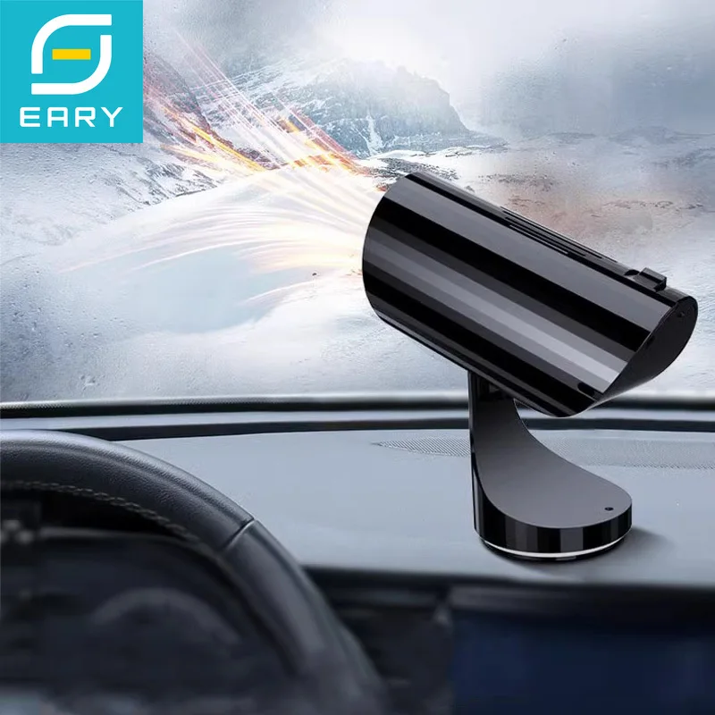 Eary Car Heater Portable Electronic Auto Fan Heater 12V 24V 150W 2 in 1 Fast Heating/Cooling 360°Rotating Car Defrost Defogger