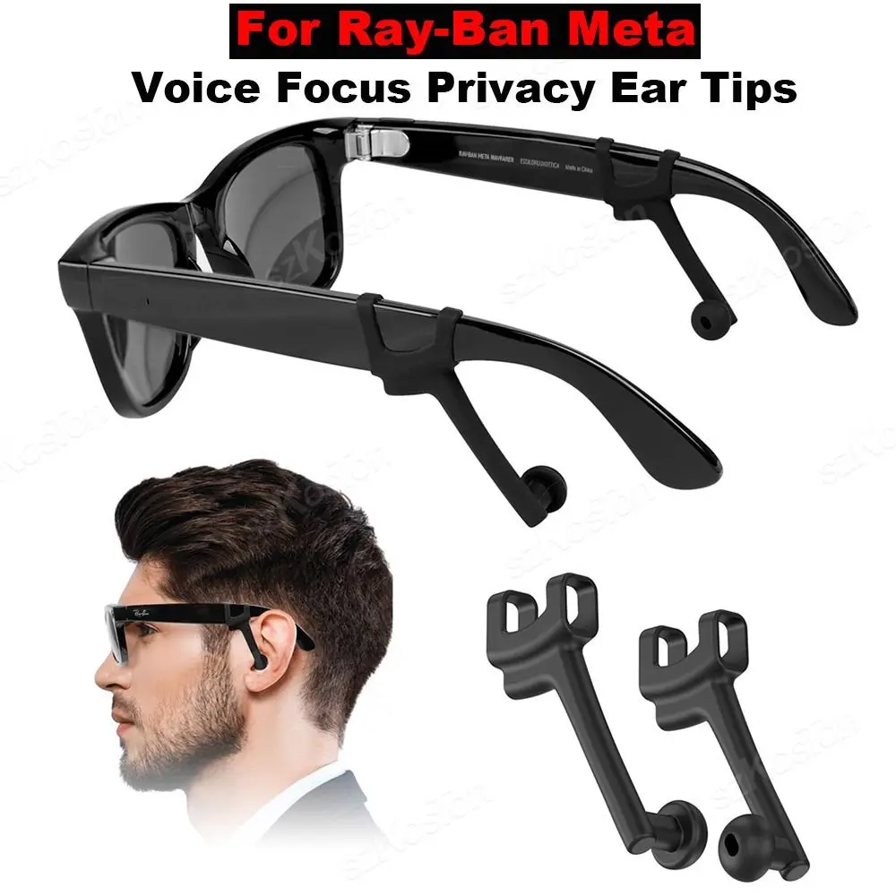 VoiceFocus Privacy Ear Tips Voice Amplification Reduce Sound Leakage Silicone Sound Amplifier for Ray-Ban Meta(Gen1/2)