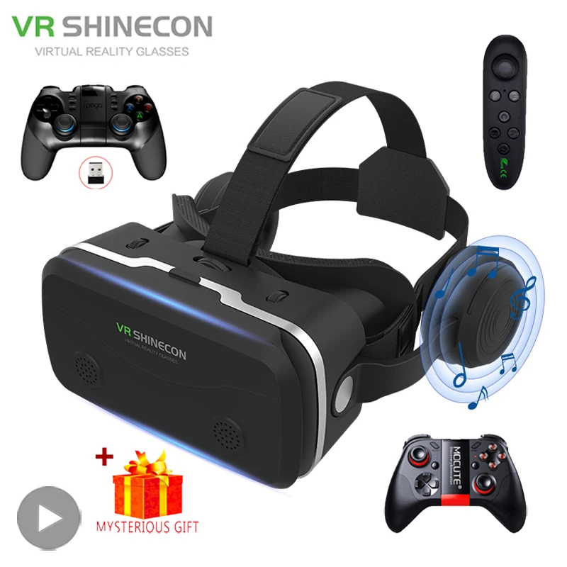 Virtual Reality VR Glasses 3D Headset Devices Viar Helmet Goggles Lenses Smart For Smartphones Phone Mobile Headphone Realidade