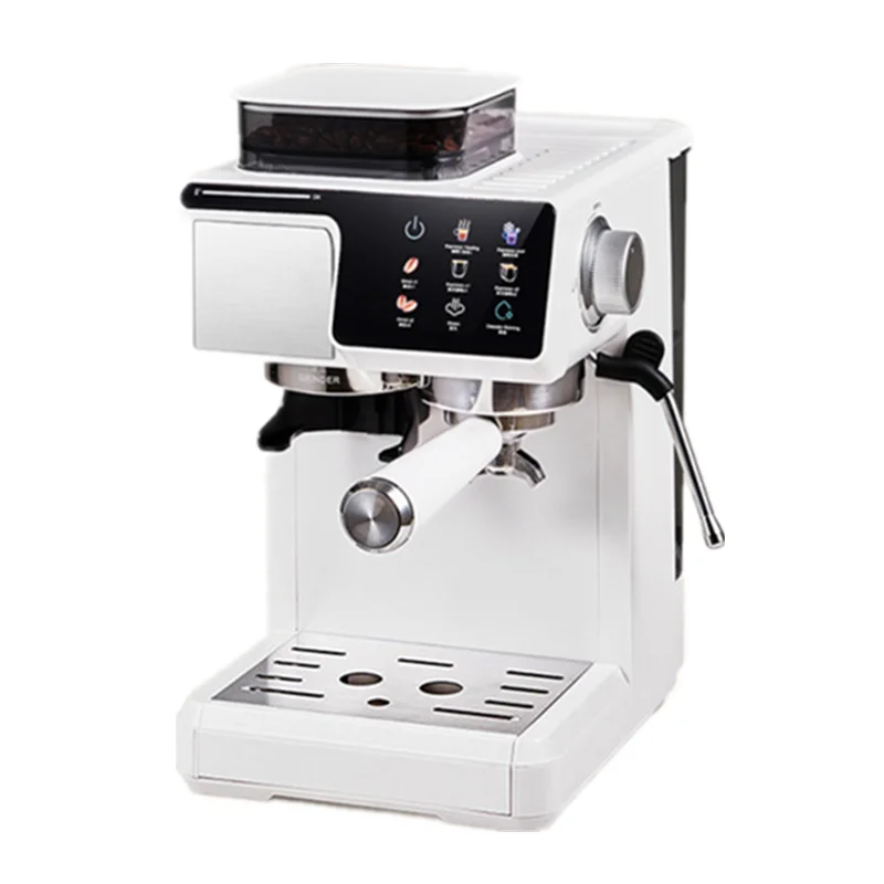 2-in-1 Cold & Hot Coffee Maker with Built-in Grinder & Milk Frother | Compact Espresso Machine for Home, Office & Small Cafés