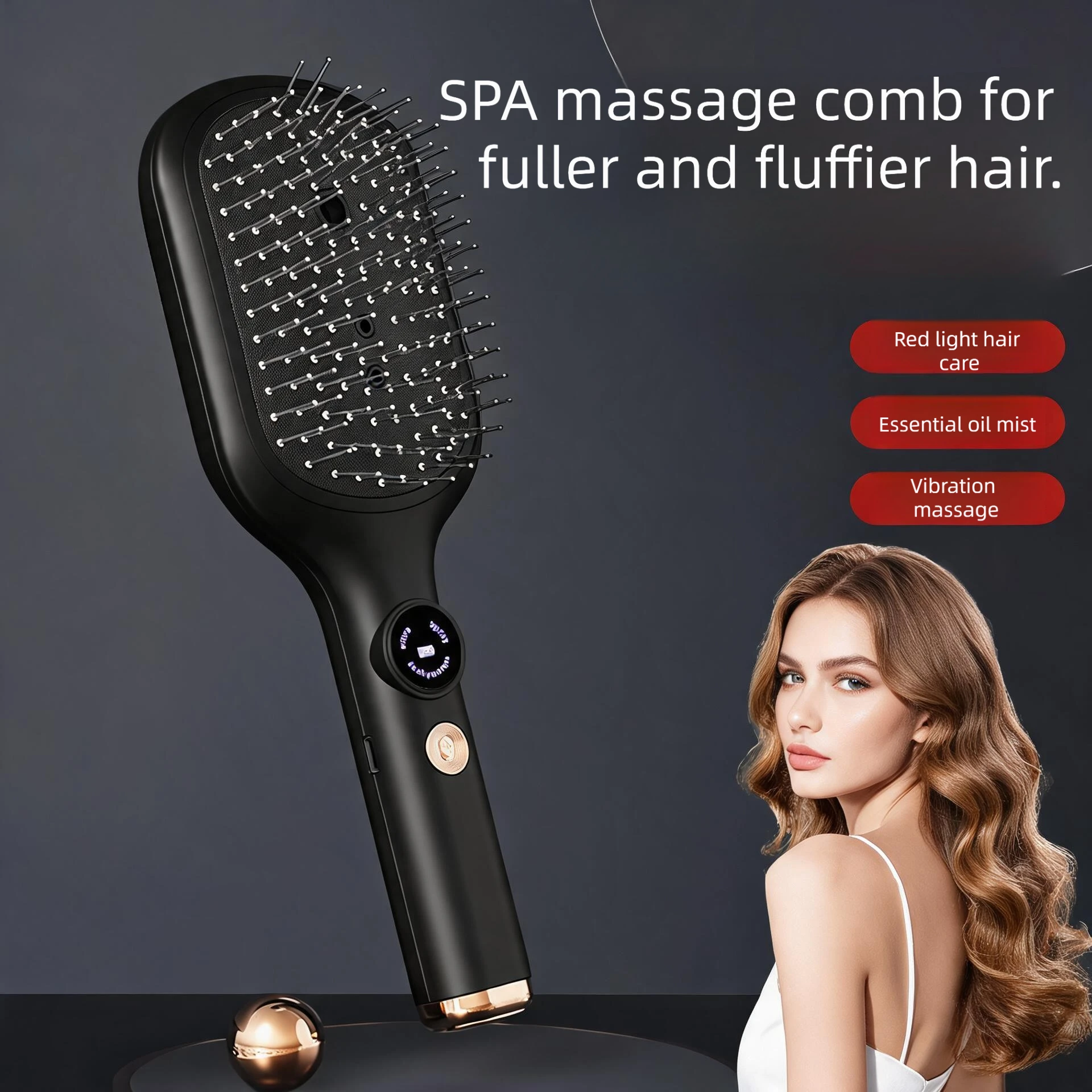 Electric massage comb household red bald skin liquid guide comb micro-current head massager hair brushesbrosse a cheveux