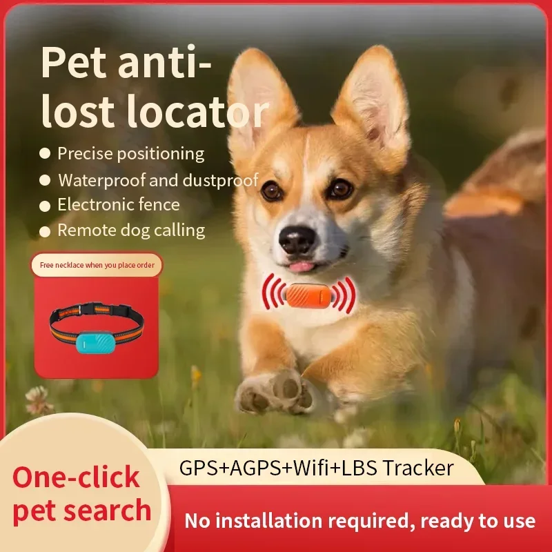 4G Pets GPS Tracker, Dog Cat Anti-lost Real Time Positioning Movement Waterproof Finder, Waterproof Electronic Geo-Fence for Dog