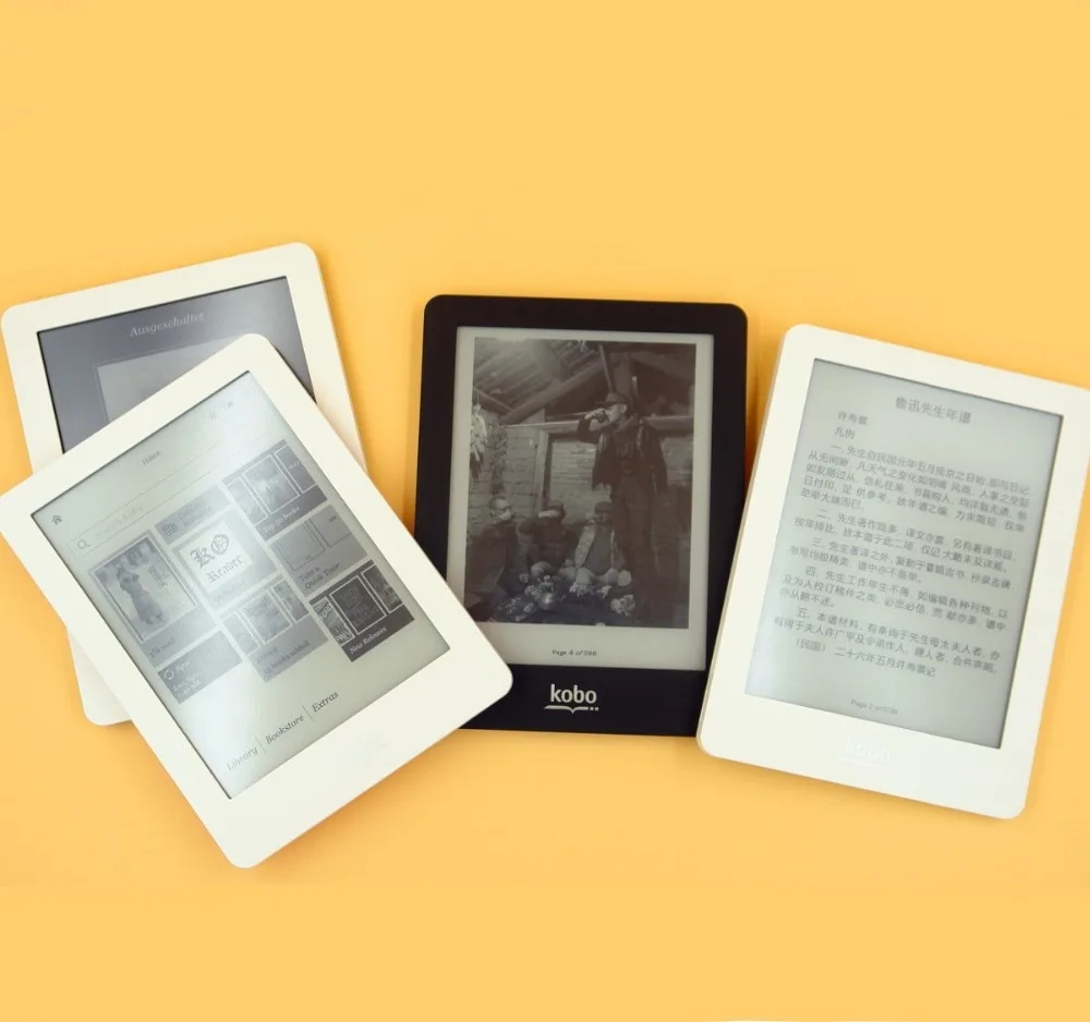 EBook EReader Kobo Glo N613 4G/16G/32G 6 inch 1024X768 WIFI E-Book Touch Screen E-Ink Book Reader Front Backlight