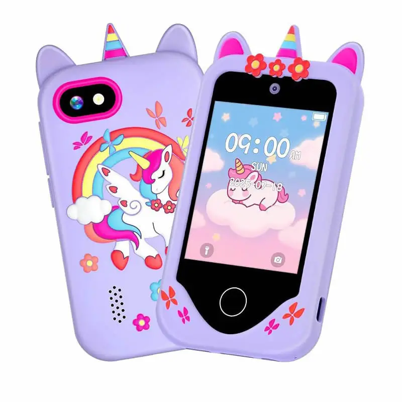 Children Smart Phone Unicorn Toys 2.8 inch Touchscreen Digital Camera Toys For Girl Toy Music Player Christmas Birthday Gift