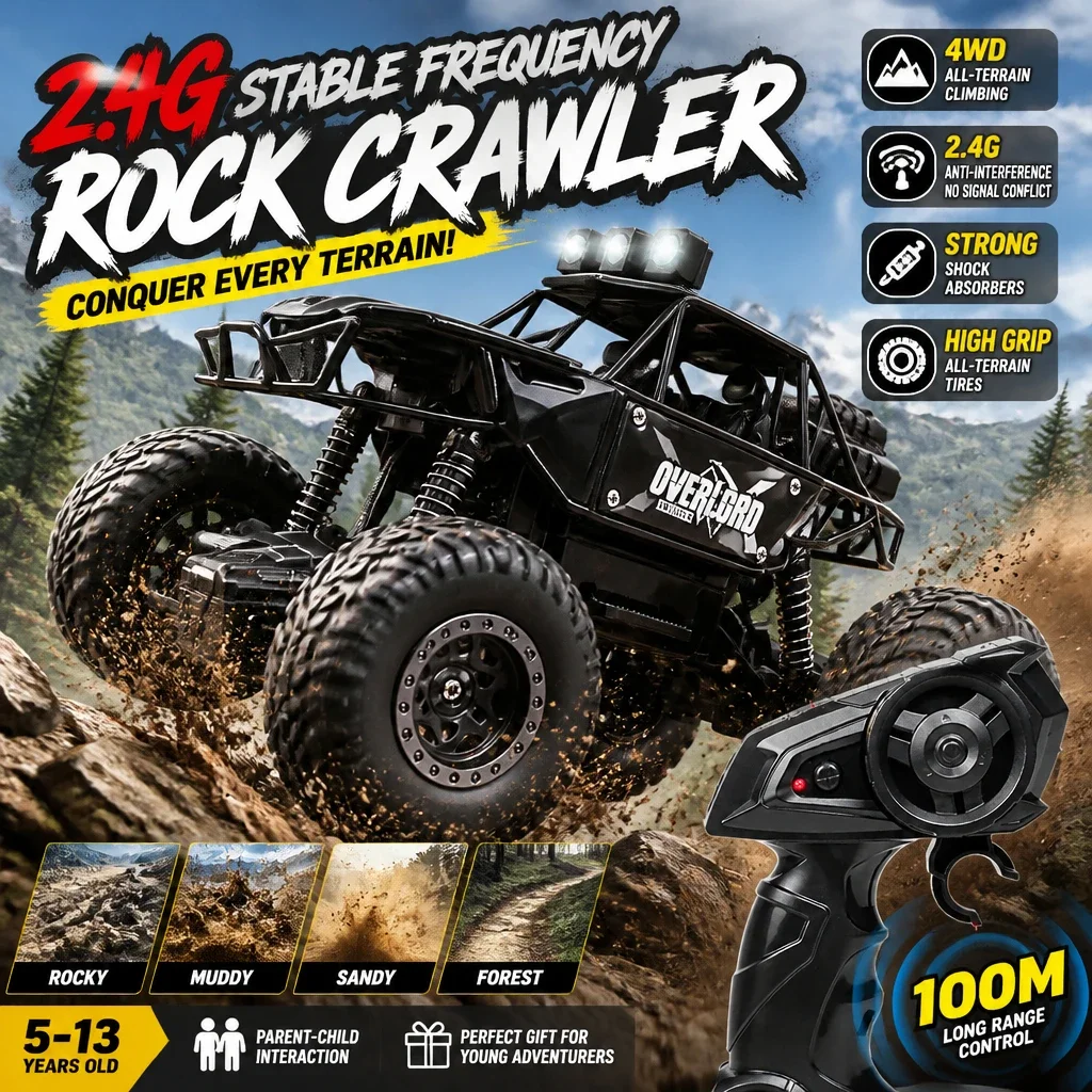 Nwe Rechargeable RC Drift Racing Car Strong Power Off Road Climbing Vehicle Wireless Control Durable Boys Holiday Party Play Toy