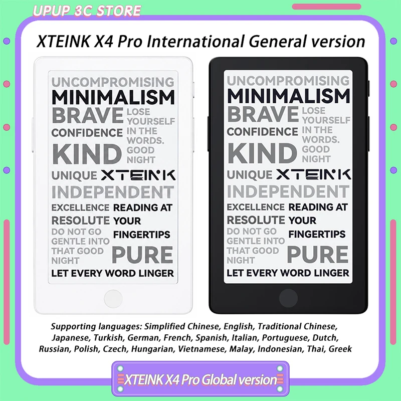 XTEINK X4 Pro International Version E-Ink Screen Reader Support 20 languages Home key touchscreen gesture page flipping Magnetic