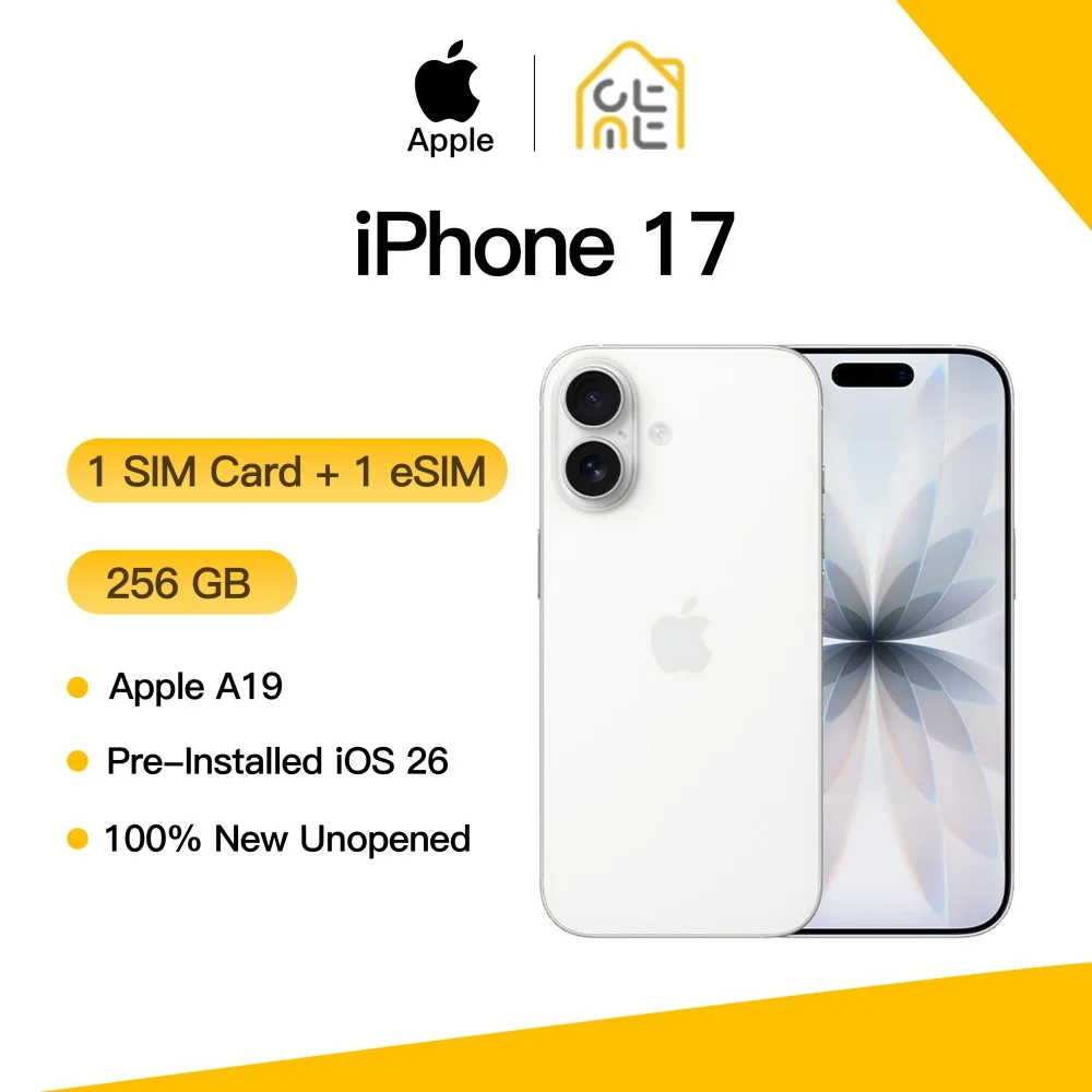 Apple iPhone 17 Original New Unused 256GB 6.3" OLED Super Retina XDR 120Hz A19 CPU Dual 48MP Cameras Fast Charging iOS 26 And 5G
