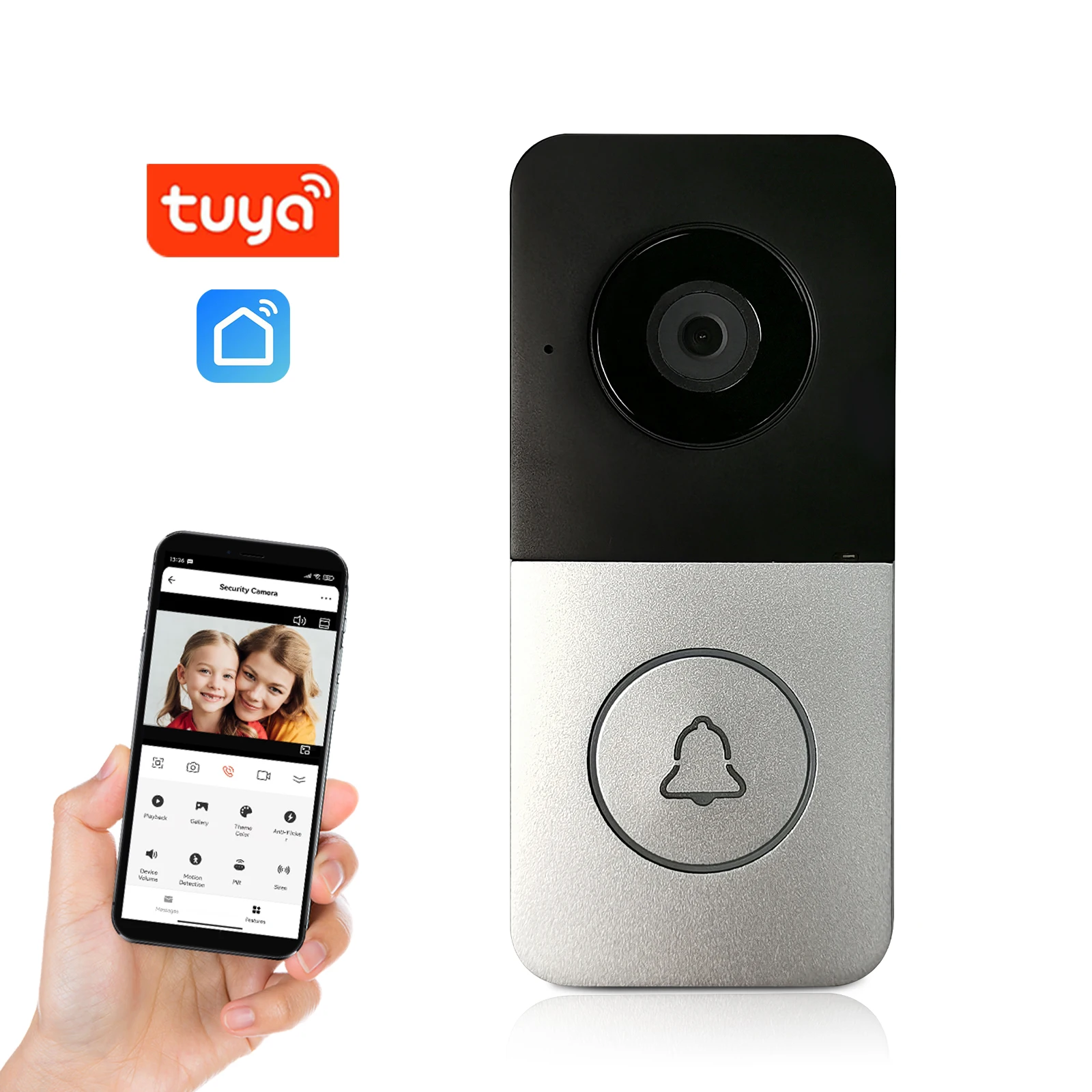 Tuya WiFi Video Doorbell Intercom 2K Remote Unlock 3MP Video Entry Bell Doorphone Wireless Intercom System for Home