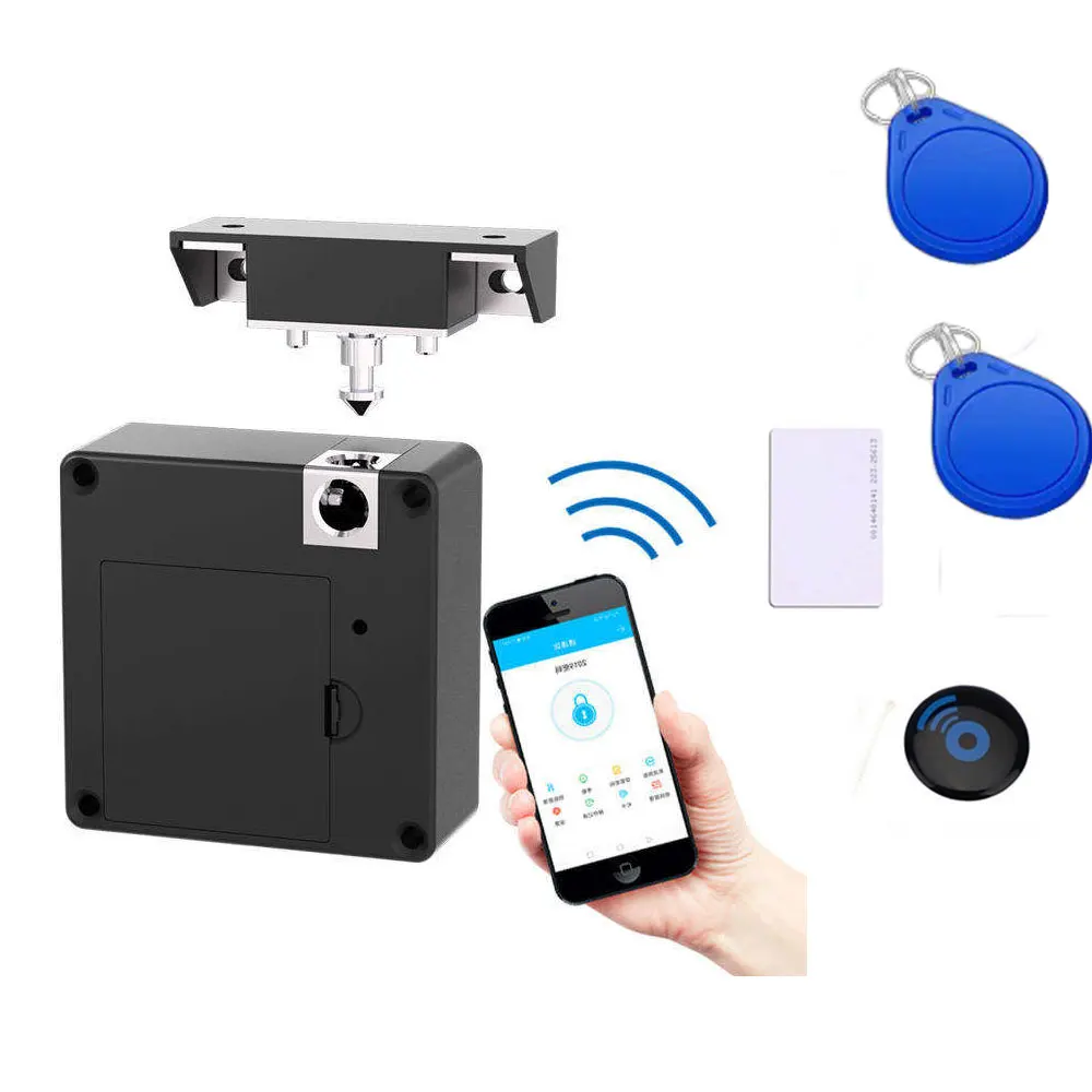 Smart Biometric Cabinet Lock Black Keyless Fingerprint Locks Anti-theft Door Lock Hidden File Drawer Wardrobe Hardware