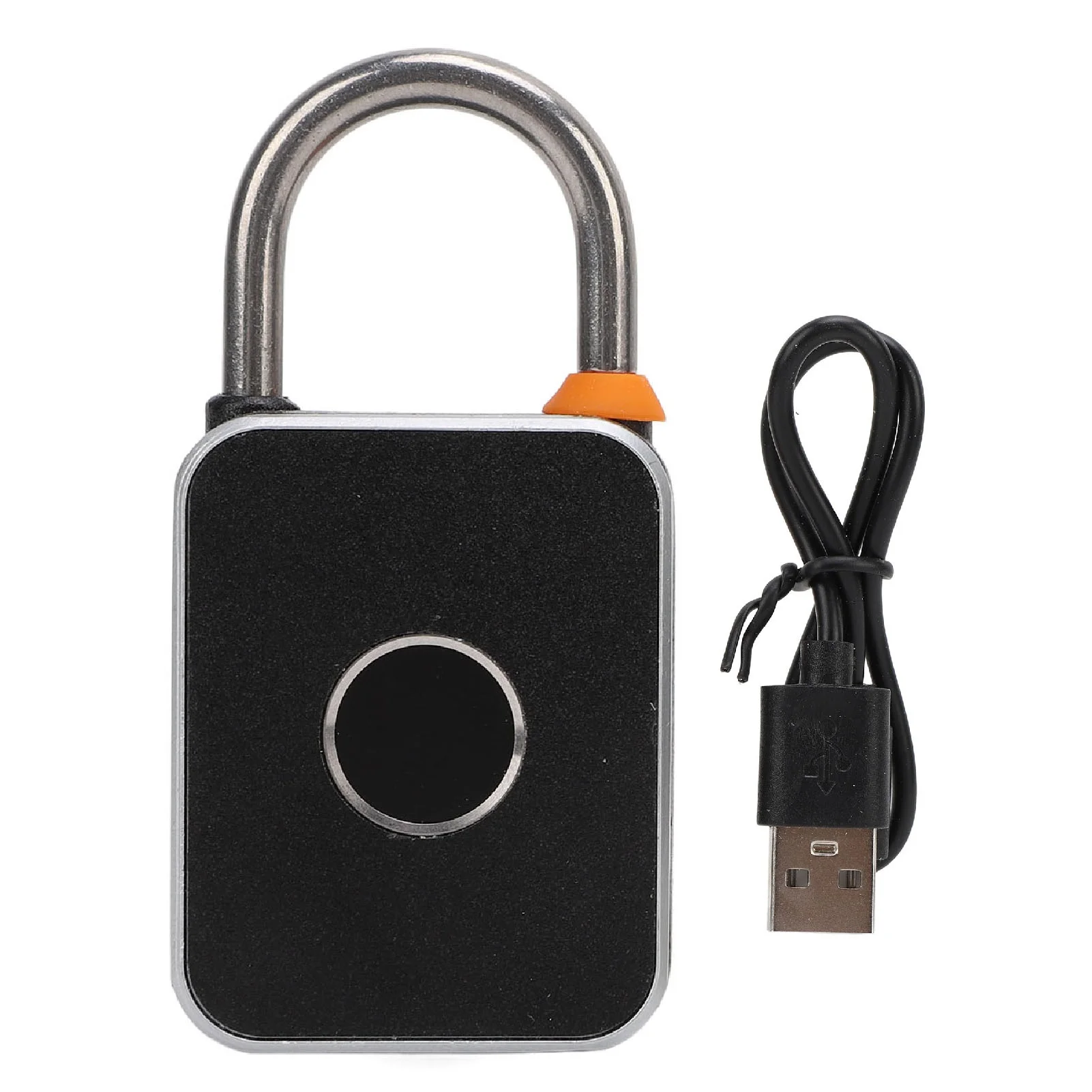Fingerprint Password Padlock IP65 Waterproof Aluminum Alloy Double Sided Electronic Combination Lock for Gym School Fence