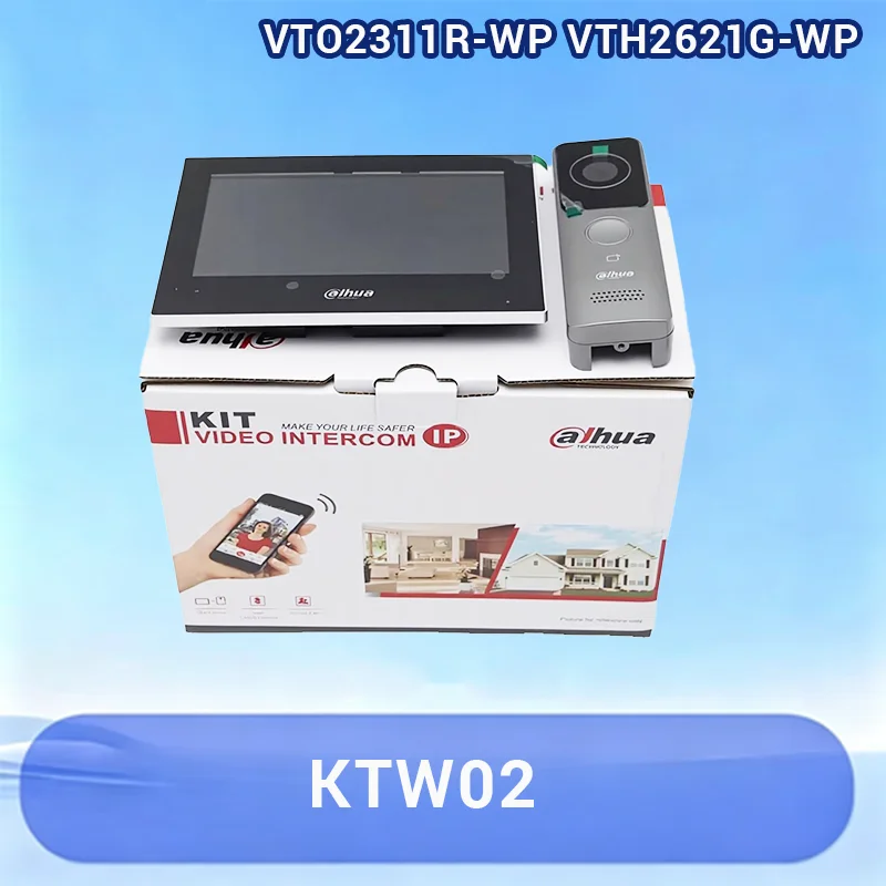 Dahua KTW02 2MP WiFi Video Intercom Kit IP Doorbell 7'' Touch Monitor IR Night Vision PoE IC Card IP65 VTO2311R-WP VTH2621G-WP