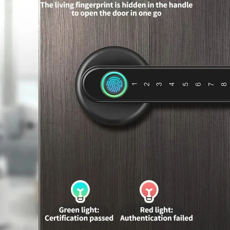 Tuya Smart Fingerprint Door Lock, Biometric Keyless Entry Lock with APP Remote Control, Password Access for Home Office Indoor